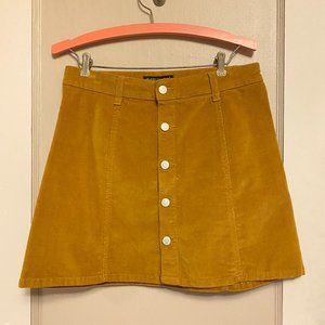 Celebrity Pink Honey Gold Corduroy Button Skirt